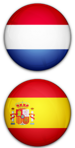 Netherlands & Spain flag buttons