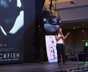 Dr Ingrid Visser speaking at WhaleFest about the 'Directors Cut' special screening of Blackfish